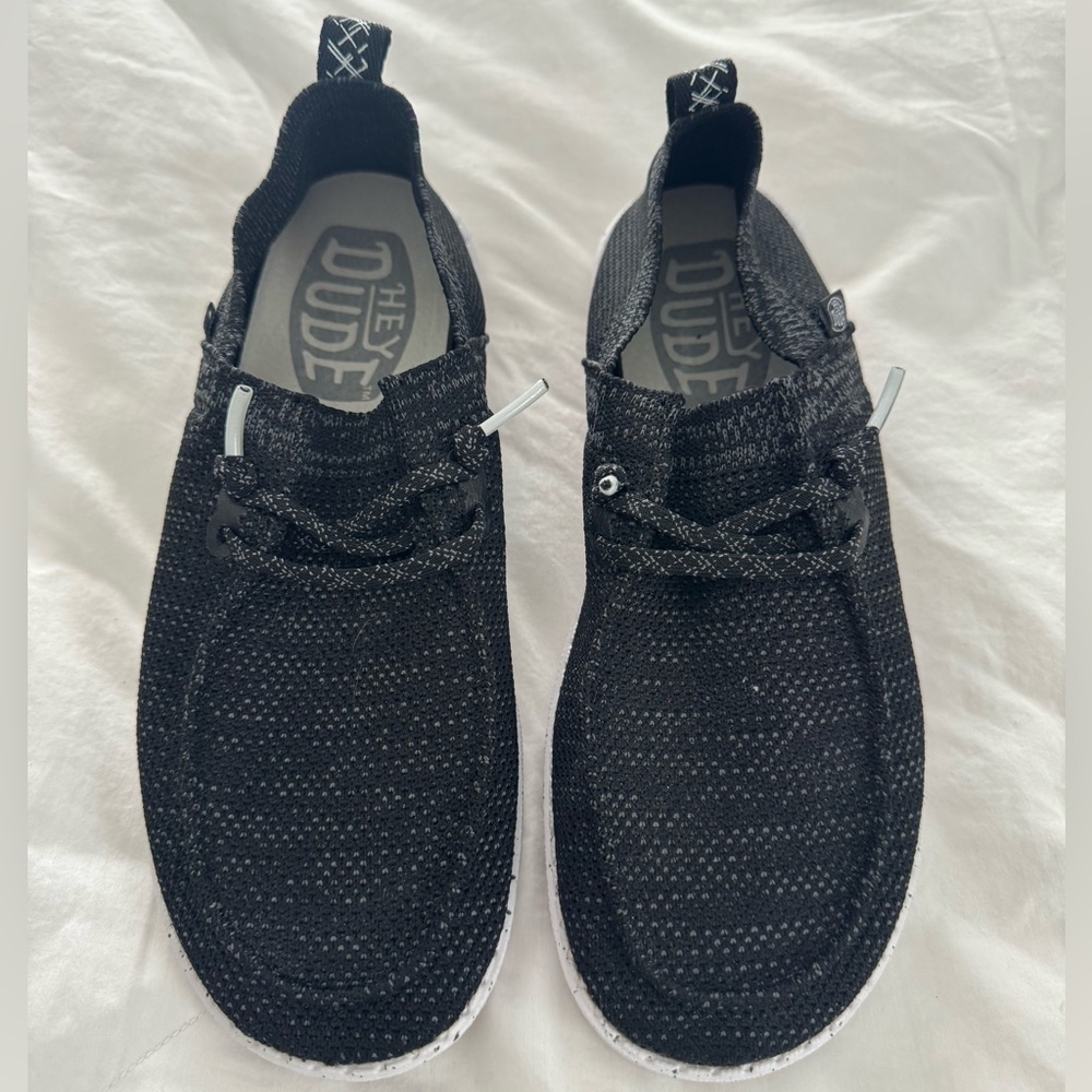 Hey Dude Women's Jet Black Slip-On Flats Size 6 NWOT